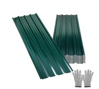 Jayseuw Lot de 12 tôles profilées trapézoïdales, plaques de toiture ondulées pour toit 129x46 cm 7 m² en tôle d'acier métallique pour carport, abris de jardin, vert