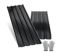 Jayseuw Lot de 12 tôles trapézoïdales, plaques de toiture ondulées pour toit 129x46 cm 7 m² - Tôles de toit en acier métallique pour carport, remise de jardin - Anthracite