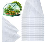 Jayseuw Plaques alvéolaires en polycarbonate - 14 pièces, épaisseur 4mm, 121 x 60.5 cm, 10.25 m², résistant aux UV, transparent - plaque double paroi, plaques de serre, plaque alvéolaire pour serre
