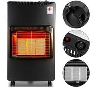 Jayseuw Poêle à gaz céramique, 4200W Mobile, Chauffage à gaz pour l'intérieur, Régulateur de pression de gaz, 42X36X73Cm (LxLxH), Pour bouteilles de gaz jusqu'à 15Kg, Pour l'intérieur & le camping
