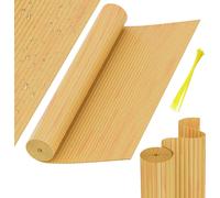 Jayseuw Tapis brise-vue PVC Double renfort intérieur, Balcon brise-vue avec attaches-câbles, Clôture brise-vue Coupe-vent étanche sans perçage, Bambou 0,9 x 3m