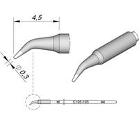 JBC Tools C115105 Panne de fer à souder forme ronde, forme coudée Taille de la panne 0.3 mm Longueur de la panne 4.5 mm Contenu 1 pc(s)