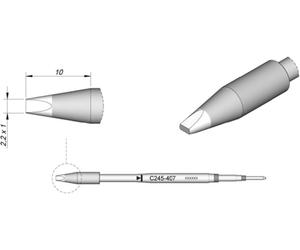 JBC Tools C245407 Panne de fer à souder forme de burin, droite Taille de la panne 1.0 mm Longueur de la panne 10 mm Contenu 1 pc(s)