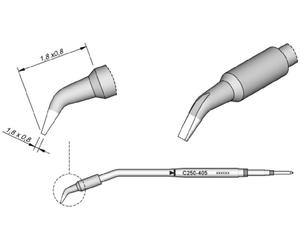 JBC Tools C250405 Panne de fer à souder forme de burin, coudée Taille de la panne 0.8 mm Longueur de la panne 12 mm Contenu 1 pc(s)
