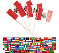 JBCD Lot de 100 cure-dents en forme de drapeau du Pérou - Décorations pour cupcakes - Mini drapeaux du Pérou