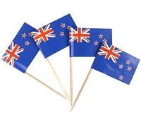 JBCD Lot de 200 cure-dents en forme de drapeau de la Nouvelle-Zélande pour décoration de cupcakes, de cocktails, de gâteaux, de petits drapeaux