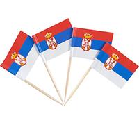 JBCD Lot de 200 cure-dents en forme de drapeau serbie serbie, décorations pour cupcakes, cocktails, mini drapeaux
