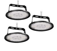JBdusn 3 Pièces UFO Projecteur LED Industriel 200W, High Bay Eclairage Atelier avec Support 20000LM UFO Lampe Atelier 6500K, IP65 Étanche Éclairage de Plafond LED pour Garage Entrepôt Atelier Usine