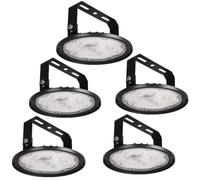 JBdusn 5 Pièces UFO Projecteur LED Industriel 100W, High Bay Eclairage Atelier avec Support 10000LM UFO Lampe Atelier 6500K, IP65 Étanche Éclairage de Plafond LED pour Garage Entrepôt Atelier Usine