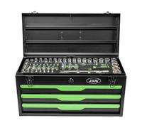 JBM 54261 REFIAL BOÎTE EN MÉTAL AVEC OUTILS 143 PIÈCES SATINÉES
