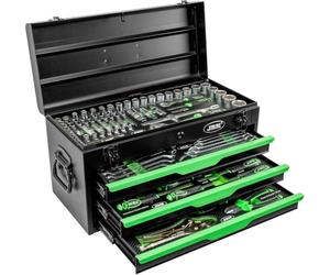 JBM 54261 REFIAL BOÎTE EN MÉTAL AVEC OUTILS 143 PIÈCES SATINÉES