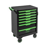 JBM Chariot Porte-Outils 54834 En Acier Vert 7 Tiroirs 154 Pièces Incluses