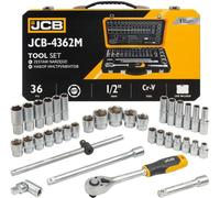 JCB | Jeu d'outils, 1/2", 36TLG, 8-32mm, hexagonal, coffre à outils rempli, boîte à outils