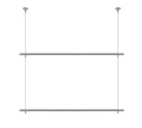 Jcgly Portant à Vêtements Suspendu Au Plafond, Double Tringle en Acier Inoxydable, Hauteur Réglabl0-300cm, Idéal pour Les Magasins, La Buanderie, La Chambre et L'entrée(180cm/71inch)