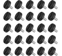 JCKD 25pcs base de meubles réglable, M6 x 20mm pieds de meubles réglables, vis de réglage vis de réglage pieds de nivellement, pieds réglables avec écrou d'impact, pour chaises, tables, canapés (noir)