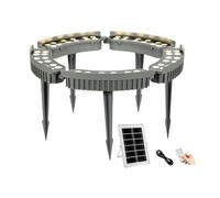 JCWGLY Anneau Solaire Imperméable D'extérieur, Éclairage D'arbre, Projecteur LED 48-96W, Éclairage Paysager, Lumières De Palmier Pour Décoration De Jardin Et De Parc(Warm light,5 lights (60W))