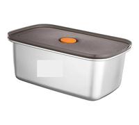 JCXIOC Boîte Repas INOX Airtight Lot de 2 boîtes de Conservation sous Vide en Acier Inoxydable, Portables et étanches pour la Cuisine(1300ml)