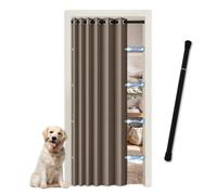 JCyh Rideau de Porte Cuisine Occultant Imitation Lin sans Perçage | Aspect Lin, avec Tringle Télescopique,Pour Dressing, Cuisine, Chambre, Salon et Cache Placard