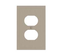 JDAKHD Greige Plaque de prise de courant chaude et neutre pour interrupteur duplex 1 bande - Plaques murales décoratives pour prises électriques - Pour chambre à coucher, couloir
