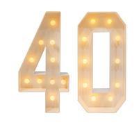 JDBDU Lampe chiffre à 40 LED - Chiffres lumineux 3D - Décoration de fête - Pour anniversaire, mariage, fête - Hauteur : 100 cm