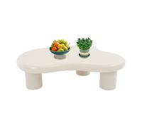 JDBDU Table basse moderne en forme de nuage, table basse blanche en forme de nuage, 100 x 70 cm, élégante table d'appoint avec 3 pieds pour salon canapé