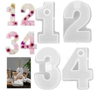 JDBlissful 4 Pièces Silikonform Zahlen 1-4 Advent, Chiffre Number Cake Moule à Cake, Moules à Gâteau 3D en Silicone Numérique, Moules à Gâteau en Forme de Chiffres, pour Anniversaire, Mariage