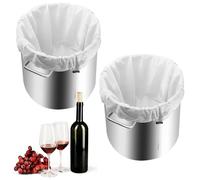 JDCMEI 2 Pièce Sac de Filtration, 46x40cm Sac de Filtration pour Brassage, Sacs Filtrants Blancs en Maille Fine, Fine Poche Filtrante avec Cordon pour Vin, Bière, Thé, Filtre à Fruits, Lait Végétal