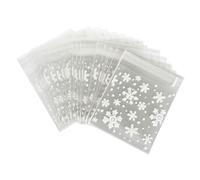 Jdeijfev Lot de 100 sachets blancs en forme de flocon de neige pour bonbons de Noël
