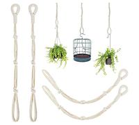 Jdeijfev Lot de 4 rallonges de suspension en macramé beige pour pot de fleurs (beige)