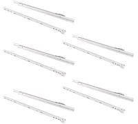 Jdel Coulisses 500 mm avec Extraction partielle Blanc Lot de 5 Guides pour tiroirs