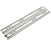 Jdel Glissières avec roulement à Billes pour tiroirs, 35,6 cm, Acier nickelé Extract. Total H35, 350 mm, Charge 35 kg, Max. zingué, Lot de 2, Nickel, 35 cm