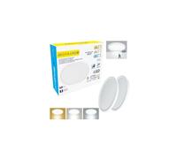 JDGMLUXED Plafonnier Led Detecteur de Mouvement Intérieur,24W 3000K/4000K/6500K Luminaire Led Ronde,Ø30 x 2,5CM IP44 Plafonniers Adaptés Pour Couloir,Sous-sol,Garage,Escalier et Balcon-Lot de 2