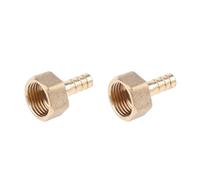 JDIEOQA Lot de 2 raccords cannelés en laiton de 8 mm à 1,27 cm BSP mâle/femelle, raccord de tuyau, adaptateur coupleur pour carburant, air, gaz, eau, huile (A)
