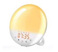 JDKC- Lumière de Réveil Intelligente WiFi, Simulation de Lever/Coucher du Soleil Réveil Numérique à LED, avec 8 Sons Naturels et Fonction Snooze, Appli Tuya, Fonctionne avec Alexa