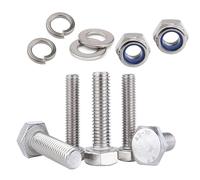 JDMAKJ 30Pcs M6X20 Boulons à tête hexagonale Comprend Ecrou Nylstop rondelles Boulons hexagonaux Acier inoxydable 304 (A2)-DIN 933 Vis hexagonales entièrement filetées vis à capuchon