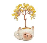 JDNH Bonsaï en pierres de cristal naturelles, décoration de table, cadeau B | Arbre à monnaie Feng Shuis en pierre de cristal pour décoration d'intérieur, cadeau de pendaison de crémaillère
