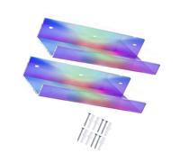 JDNH Lot de 2 étagères de rangement pour coiffeuse Couleurs éclatantes | Étagère murale en acrylique avec rebord avant pour entrée de salle de bain