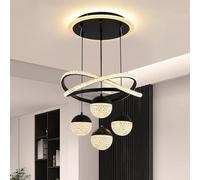 JDONG Suspension LED Cristal Lampe à suspendre de table à manger 54W LED Suspension réglable en hauteur pour salle à manger salon,Suspension à intensité variable avec télécommande