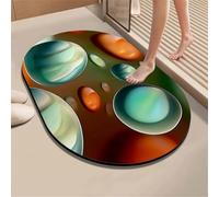 Jdozfo Tapis Salle de Bain Absorbant 50x80cm Tapis de Douche Antidérapant, Lavable Séchage Rapide Bath Mat pour Baignoire, Douche, Chambres, la Buanderie Pebble 6-888