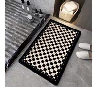 Jdozfo Tapis Salle de Bain Absorbant 70x140cm Tapis de Douche Antidérapant, Lavable Séchage Rapide Bath Mat pour Baignoire, Douche, Chambres, la Buanderie Grid 6-786