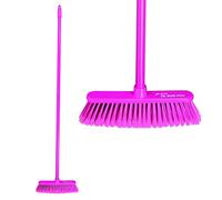 JE CHERCHE UNE IDEE Balai Classique Coloré en Fer pour Sols Multicolore | Fer et polypropylène, balai classique coloré, 28x6x127 cm, nettoyage efficace des sols, maison, rose bleu vert et violet