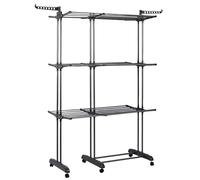 Je Cherche Une IDEE, ME0080, Étendoir Extensible 35M 3 étages, idéal pour familles Nombreuses, Design Compact et Robuste, Facile à Utiliser, Couleur Gris, Parfait pour buanderie