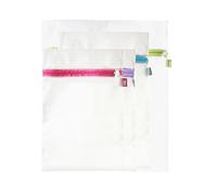 Je Cherche Une IDEE - ME2279 Lot de 4 Filets de Lavage en Polyester Multicolores - Protection Linge Délicat - 1 Grand 45x53 cm, 1 Moyen 33x46 cm, 2 Petits 25x34 cm