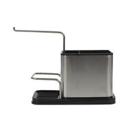 JE CHERCHE UNE IDEE Porte-éponge et brosse en acier inoxydable 22 x 10 x 13 cm