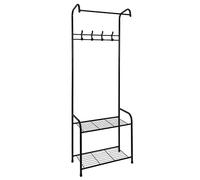 JE CHERCHE UNE IDEE Rg6381 Penderie Crochets 2 Étages Mobilier Meuble D'entrée, Métal, 30X61X170 cm Noir
