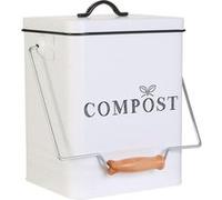 Je cherche une idee - Poubelle de compostage 5 L en métal - Blanc Blanc G