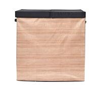Paris Prix Panier à linge double Lou M8 58x35x58 cm Naturel Polyester Pliable