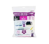 JE CHERCHE UNE IDEE, RG5964, Housse à Vide d'air avec Pompe - Lot de 6, Réduit Le Volume jusqu'à 75%, Transparent, Idéal pour Vêtements, Couettes - 57 x 100 cm, Transparent