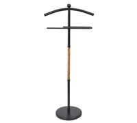 Je Cherche une Idée – Valet de Nuit RG0085 – Effet bois, rangement vêtements & accessoires, Noir