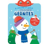 Je colorie et colle gommettes géantes : bonhomme de neige - à qui sont ces yeux ? 64 gommettes repositionnables, 48 yeux mobiles - Collectif - Yoyo Books - broché - Document jeunesse